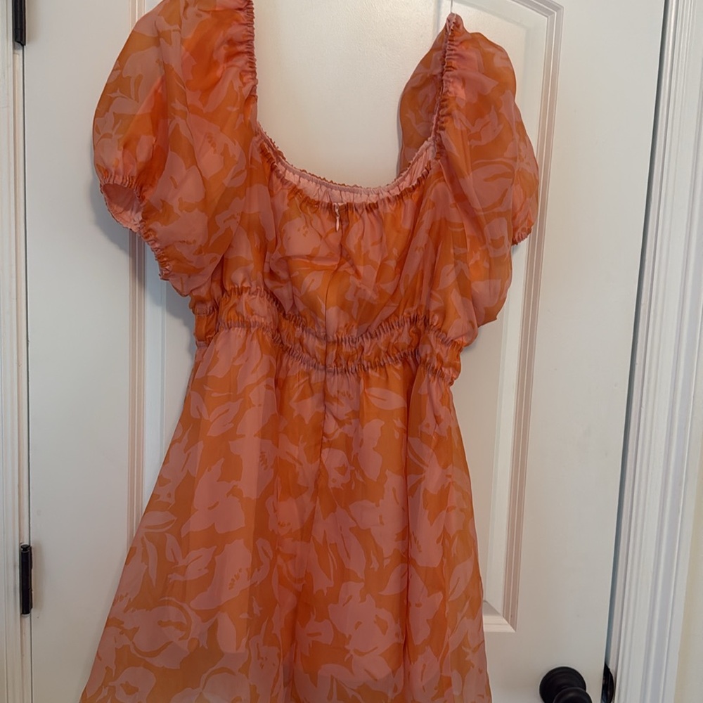 Sonya Floral Organza puff sleeve mini dress - Picture 3 of 3